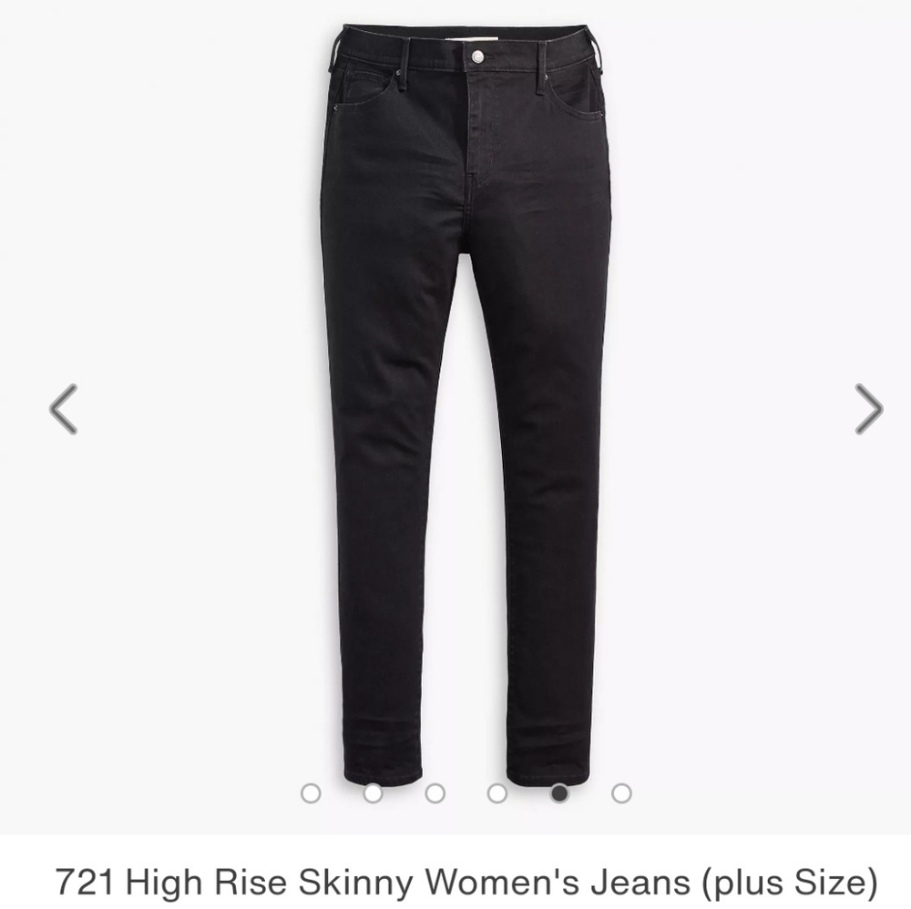 NWT Levi's 721 High Rise Skinny Black Jeans size 16